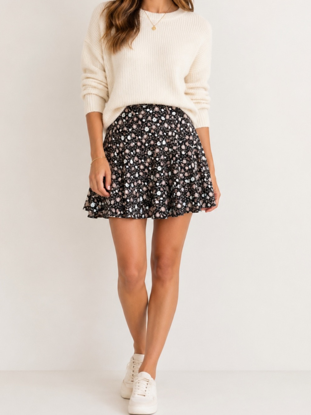 Molly Green Brown Floral Mini Skort NWT